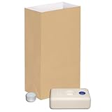 LumaBase Festive Lighting Decorative Candle Luminaria Kit Tan 12ct
