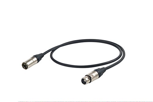 Proel ESO210LU05 1 Eric Audio Cable 3-Pin 3-Pin XLRM to XLRF Connector Neutrik Connectors Plug Cable – -HPC210 NC3MXX (Black)