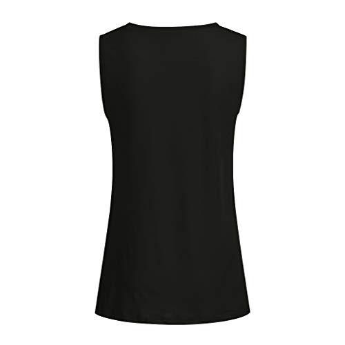 YEZIJIN Women's Sleeveless Stars Striped Print Asymmetric Hem Vest Tops for 4th of July 2019 Under 10 Dollars Black - Thumbnail 3