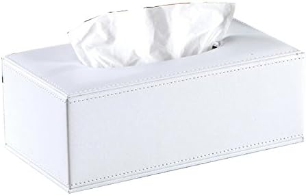 Hfkm Europe-style Simple Leather Tissue Box Case Cover Small/large (L, White)