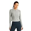 CRZ YOGA dames loopshirt thermo-functioneel shirt lange mouwen met halsritssluiting