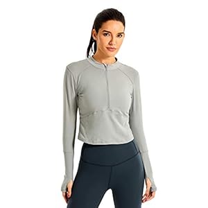 CRZ YOGA dames loopshirt thermo-functioneel shirt lange mouwen met halsritssluiting