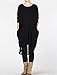 Mordenmiss Women's 2016 New Patchwork Hi-Low Hem Dress with Pockets Black, One Size