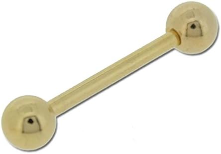 Gold Plated Barbell Tongue Ring