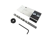 Taytools 203624 3/8 Inch Dual Hole Doweling Jig Hardened Steel 3/16 Inch Thick Clear Acrylic, 3/8 Inch Brad Point Drill Bit, Stop Collar and Hex Wrench