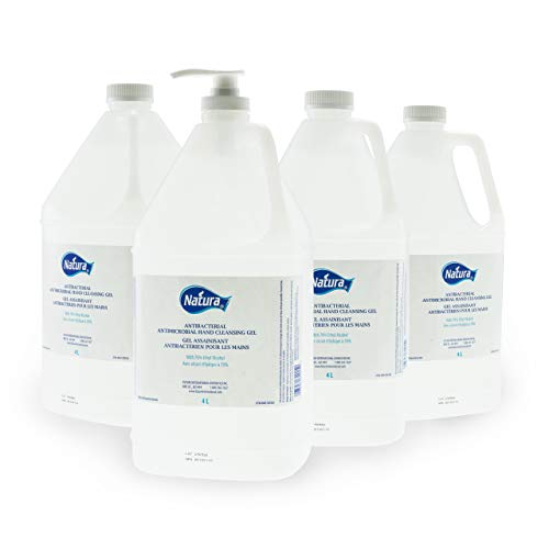 “NATURA” 16 L (4 jugs x 4 L each) Hand Sanitizing Gel, with 70 % ethyl alcohol. Premium Antibacterial Antimicrobial…