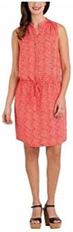 Hilary Radley Women's Sleeveless Layered Sheer Tunic Dress (12, Poppy Combo)