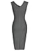 MUXXN Women's Pure Asymmetric Neckline Casual Work Midi Dress(M Gray)