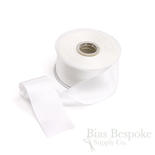 LUCIA 40mm Italian Double Faced Satin Ribbon, 20 Meter Roll, White
