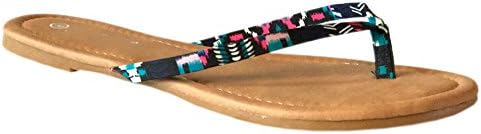 New Womens Thong Flat Flip Flops Gladiator Summer Slip On Sandals Slipper Shoes (9, FlowerFby)