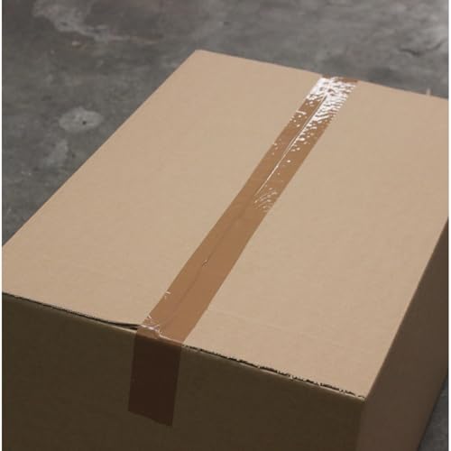 Fit For The Job Klebebandabroller mit 6 Rollen braunem Verpackungsklebeband - Ideal zum Verpacken von zerbrechlichem Klebeband, robuster Klebebandabroller zum Versiegeln und Verpacken 2