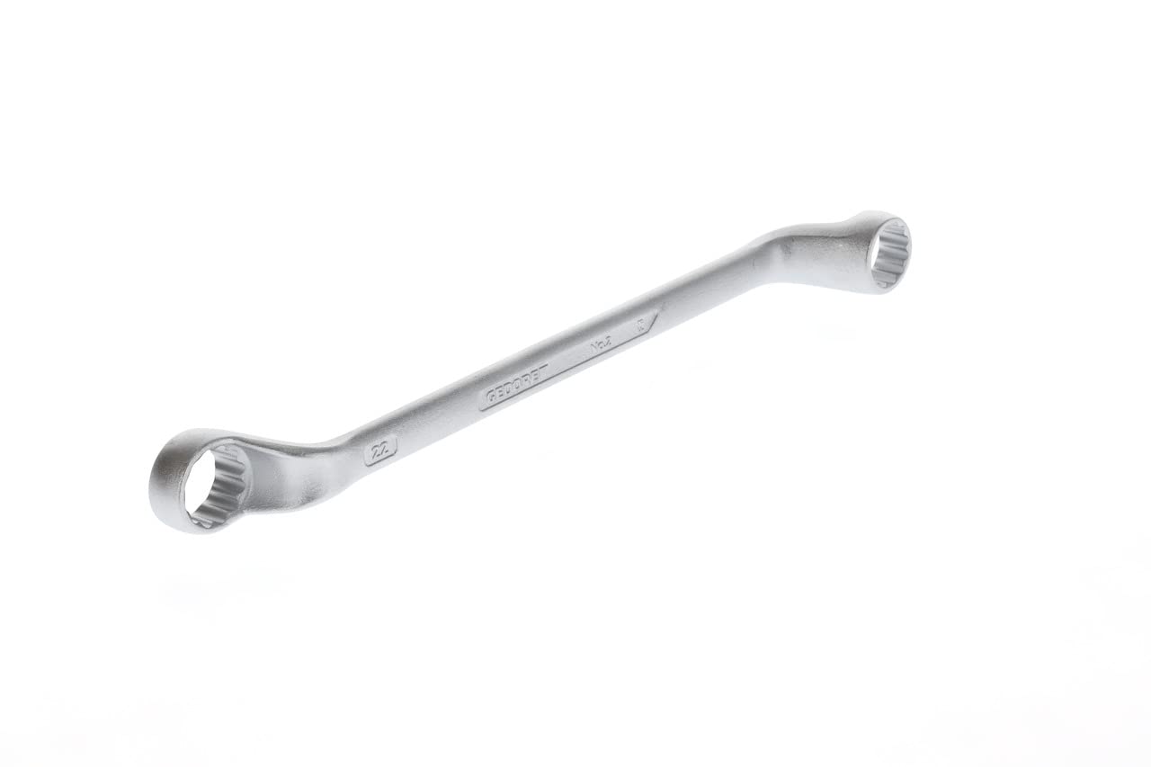 GEDORE Double-ended ring spanner, AF 20+22 mm, Offset, 5° angled, Slender, Bi-hex, UD profile, Spanner, 2 20X22