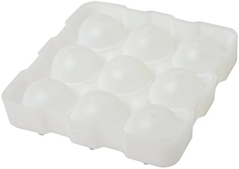 Premium Quality Ice / Cake Ball Maker , Best Whiskey Ice Mold , 9 Spherical Balls Ice Tray makes 1.8" / 4.5cm Sphere , 3 Securing Systems Preventing Leakage - 100% BPA Free , FDA Approved , White