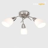 MiniSun Modern 3 Way Brushed Chrome Pendant Light with Frosted Glass 3000K view 5