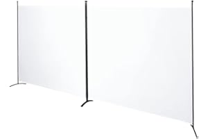 SteelAid Room Divider (Double Panel) – Folding Partition Privacy Screen for Office, Classroom, Dorm Room, Kids Room, Studio, Conference - 142" x 72" - Easy to Assemble, Freestanding & Foldable