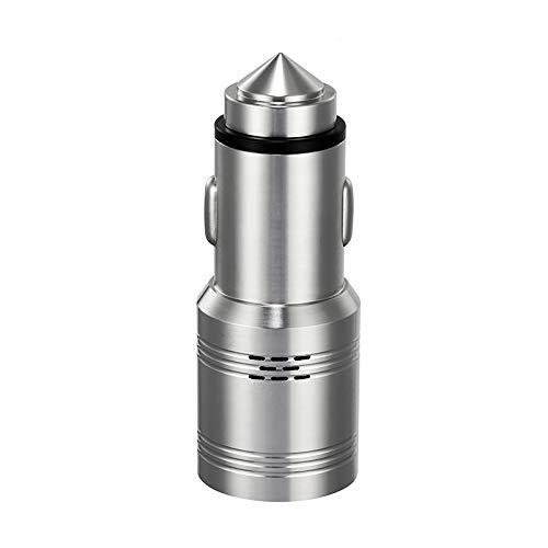 Multi-Function Fast Car Charger Stainless Steel Carbon Monoxide Detector 2 Ports 2.4A USB Adapter for iPhone Android, World First CO Alarm in Car with Emergency Glass Breaker - Thumbnail 6