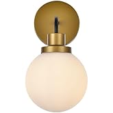 Living District Hanson 1-Light Metal Bath Sconce in Black and Brass