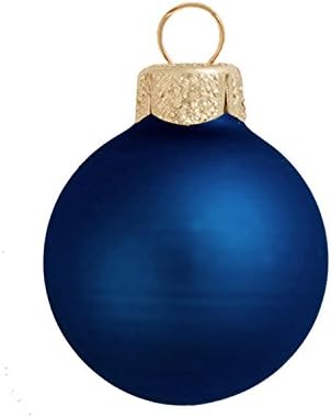 Whitehurst 40ct Midnight Blue Matte Glass Christmas Ball Ornaments 1.5" (40mm)