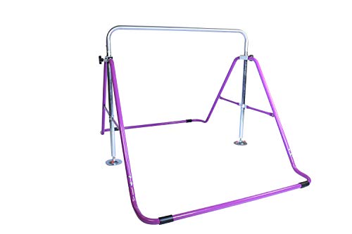 Athletic Bar Expandable Gymnastics Bar Horizontal Kip Bar Junior Training Adjustable Height Jungle Gym Children Folding Training Monkey Bars Climbing Tower Playground Balance Bar Gymnasts Purple - Thumbnail 4