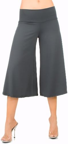 Flowy Soft Gaucho Pants Made in the USA 25 colors available - CAPRIS (X-Large, Charcoal)