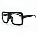 Thick Square Glasses Clear Lens Eyeglasses Frame Super Oversized Fashion (mat.