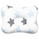 Baby Pillow, MALOMME Infant Pillow Soft Baby Head Shaping Pillow for Sleeping Organic Cotton Washable 3D Breathable Air Mesh Protection for Flat Head Syndrome
