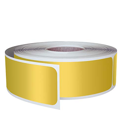 Metallic Rectangular Labels 3X1 inch - 250 Pack, Gold Sticker Roll (75mm x 25mm) by Royal Green