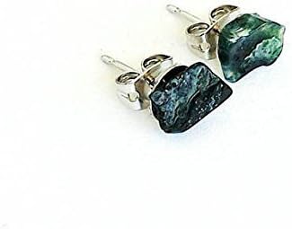On Sale - Raw Bloodstone Earrings - Men's Healing Crystal Studs - March Birthstone