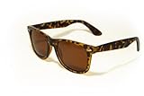 Large 55mm Polarized Lens Anti Glare Classic Horn Rimmed Style Sunglasses (Tortoise / Brown)