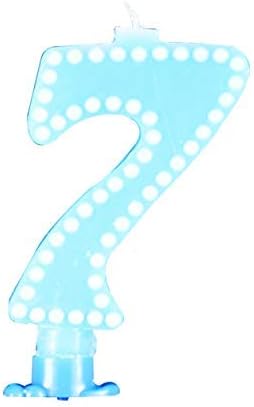 GrantParty Large Happy Birthday Candles, 0-9 Molded Number Candles for Party Time Special Day Funny Candles Make a Wish Candles for Adults and Kids (Blue, 7)