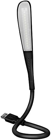 USB LED Light, Touch Sensor USB Reading Lamp with 24 Small LED Lights and Flexible Gooseneck, LED Reading Light for Laptop Notebook Keyboard Travelers Camping Hiking Reading (Black Light)