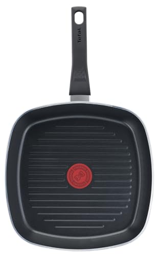Tefal Easy Cook & Clean Grillpfanne 26x26 cm, Antihaftbeschichtung, langlebige Steak Pfanne, Thermo-Signal bei idealer Brattemperatur, NICHT induktion