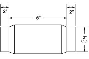 Rev9Power Rev9_FLEXPIPE-300X6-E; Mild Steel Exhaust Flex Pipe - 3" X 6" X 10"