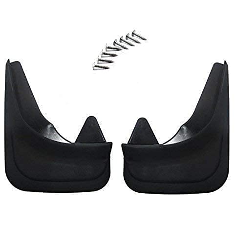 2 Universal Fit Black Front or Rear Car Mudflaps Complete With Mounting Screws - Moulded, Contoured, Easy Fit Mud Flaps/Guards