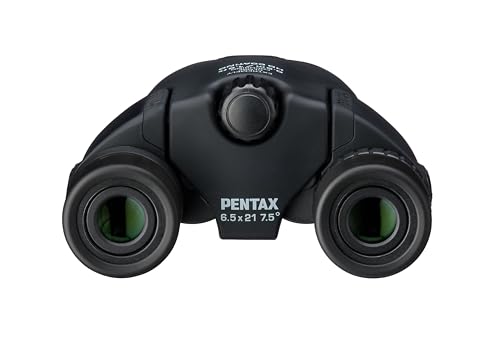 Pentax Papilio III Binoculars, 6.5 x 21 Weatherproof, Black, Close Focus 50 cm, Splashproof, Museum, Outdoor, Nature, Live Sports, HD Coating