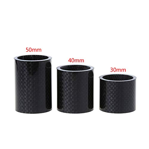 Junlinto,Bicycle Headset Washer Front Fork Stem Heighten Carbon Fiber Ultralight Spacer Cycling MTB Bike Parts 30/40/50mm Accessories Shown