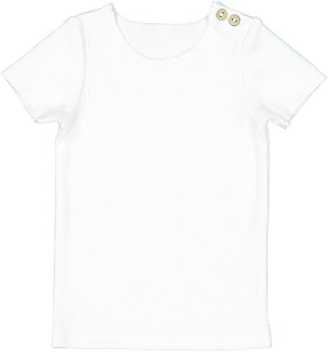 Lil Leggs Unisex Baby/Toddler Short Sleeve Ribbed T-Shirt - White, 24 Months