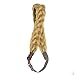 DIGUAN 5 Strands Synthetic Hair Braided Headband Classic Chunky Wide Plaited Braids Elastic Stretch Hairpiece Women Girl Beauty accessory, 56g (#Honey Blonde)