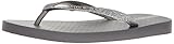 Ipanema Women's Glitter II Flip Flop, Grey/Silver, 9 M US