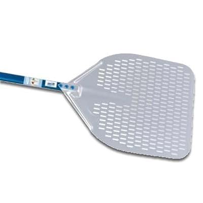 Metal Pizza Peel 14 Inch Perforated Head with 59 Inch Blue Handle