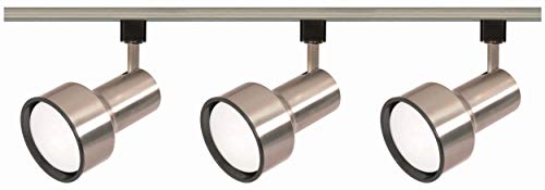 Nuvo Lighting TK340 3-Light R30/PAR30 Longneck Step Cylinder Track Light Kit, Brushed Nickel (Renewed)