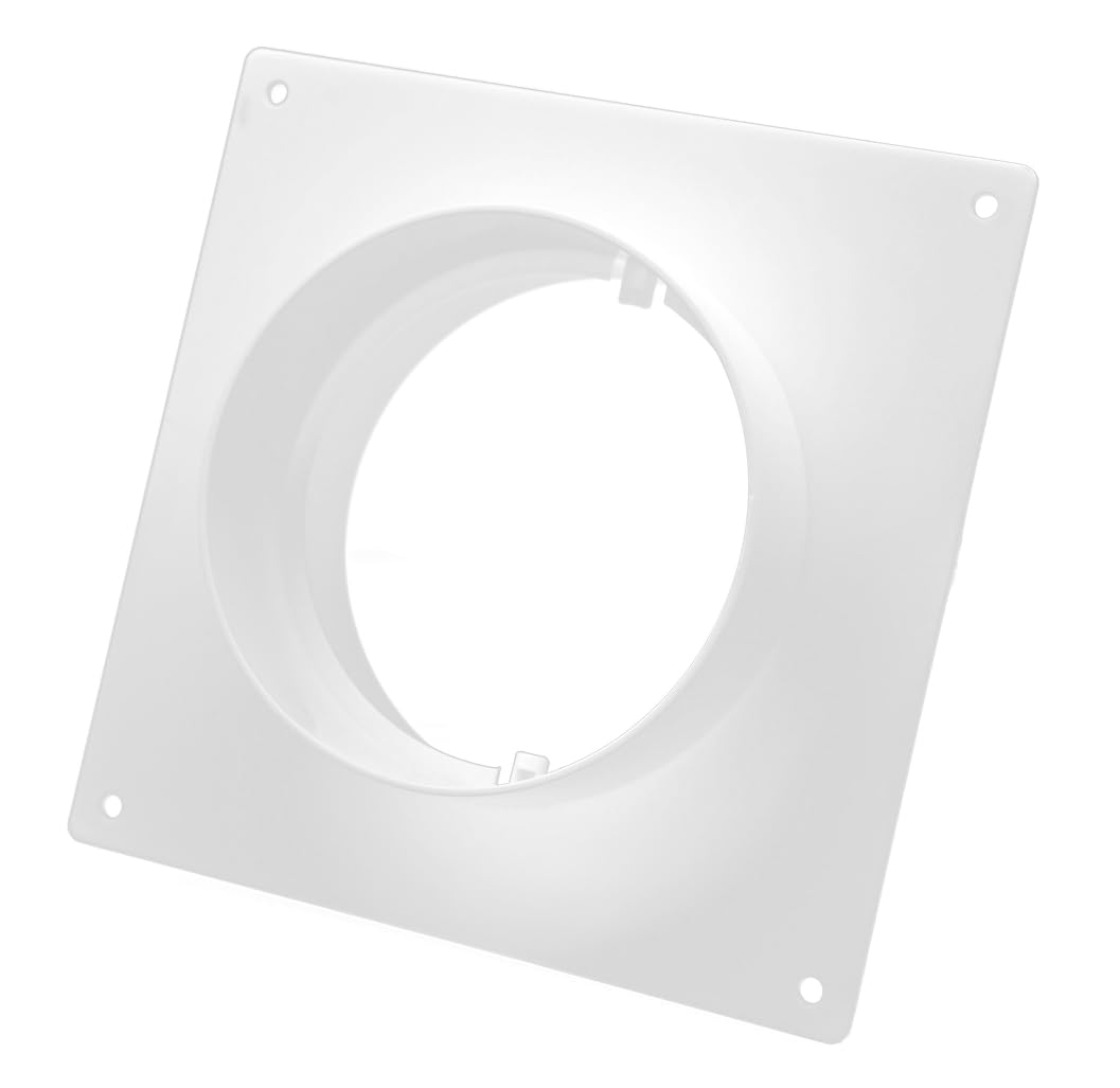 H&C Vent Connector Flange │ Air Ventilation Pipe Connectors for Ducting Flex Aluminium Tube PVC Duct Flexible Hose │ Wall Plate Backdraft Shutter Gravity Valve │ Tumble Dryer Extractor fan Conditioner