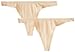 Pact Women's (2-Pack) Organic Cotton Thong Panties, Almond, Small