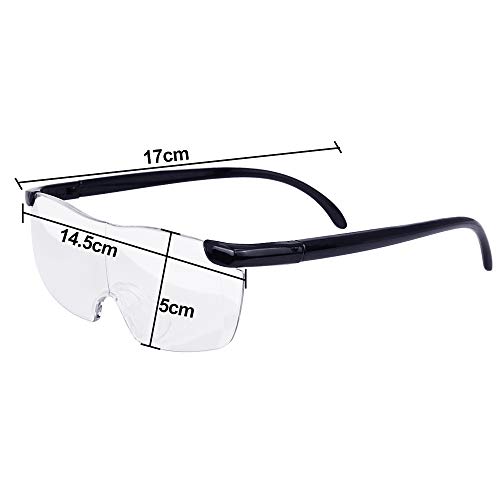 Favengo 160% Vergrößerungsbrille Lupenbrille Inklusive Zubehör Brillenetui, Brillentasche, Putztuch und Brillenband für… – Bild 7