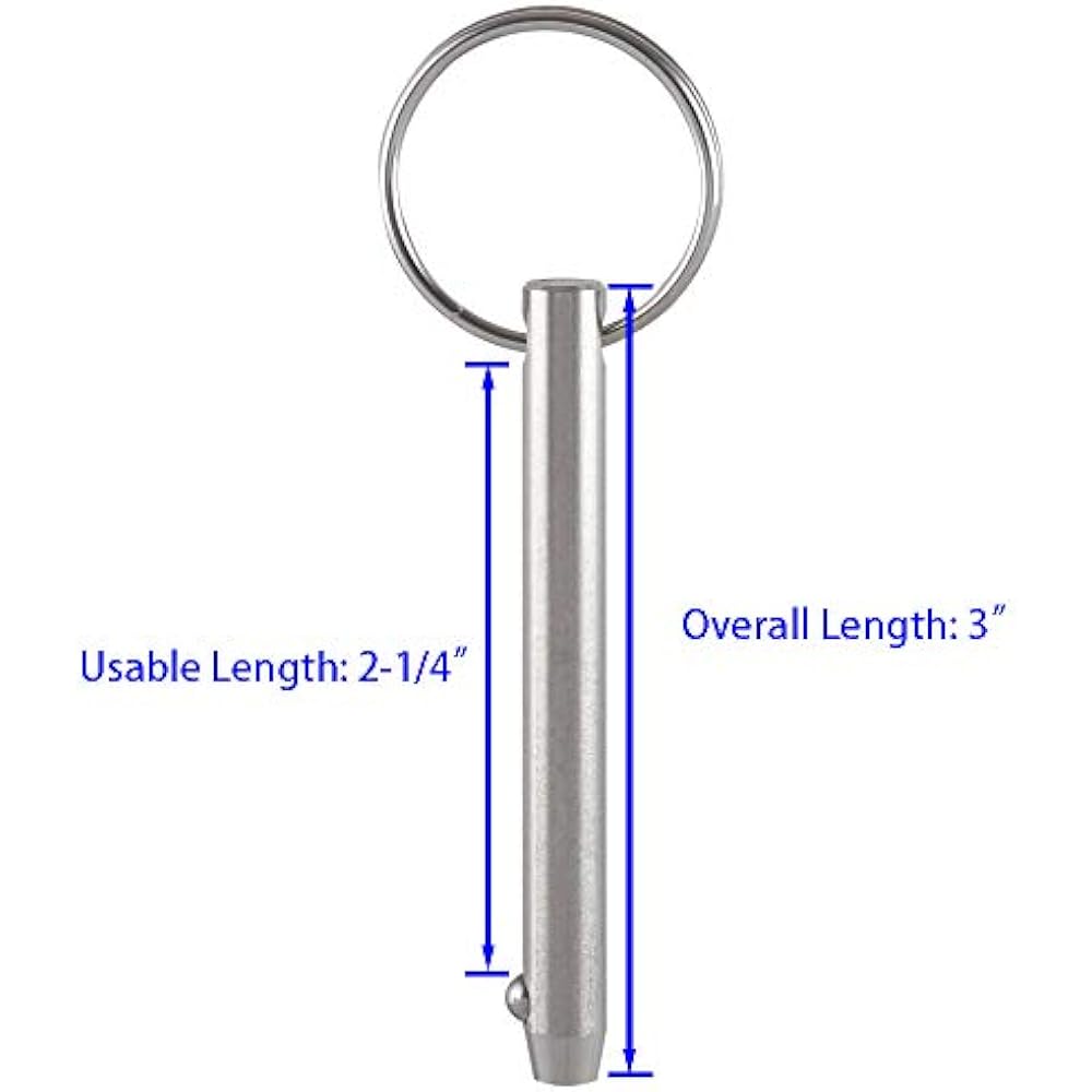 4 Pack Quick Release Pins, Diameter 5/16"(8mm), Usable Length 21/4