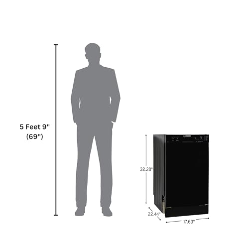 Equator 18 in Dishwasher 10 place+Wine Rack 3.4g QUIET 51 dB 110V E-Star ADA in Black