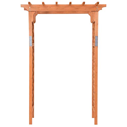 FDInspiration Wooden 7FT Patio Plant Outdoor Arch Trellis Pergola Arbor Garden Decor with Ebook