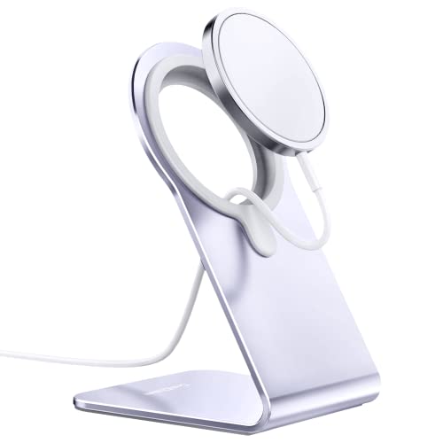 CreaDream Stand for MagSafe Charger, Aluminum Stand Holder for iPhone 16 15 14 13 Series, Magsafe Accessories Compatible with iPhone 16 15 14 13 12 Pro, Pro Max, MagSafe Charger Not Included, Purple