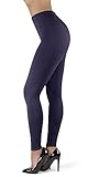 SATINA High Waisted Ultra Soft Full Length Leggings | 1" Waistband | 22 Colors | One Size & Plus Size (One Size, Navy)