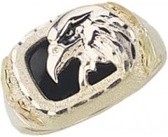 Gorgeous! Black Hills Sterling-silver Men's Eagle Ring W/Black Onyx